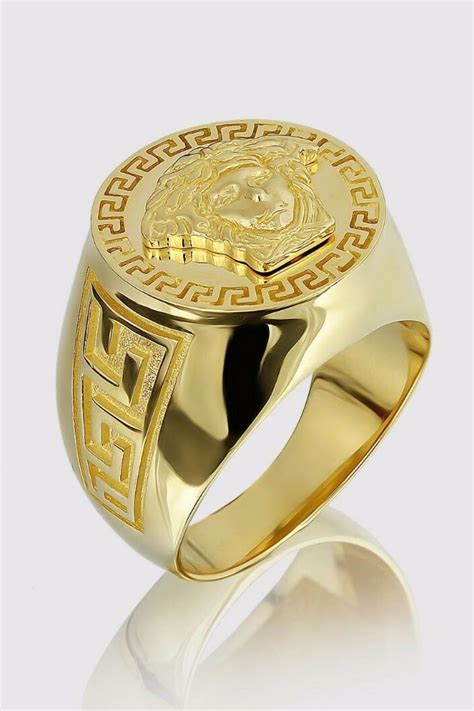 versace style mens ring|Versace gold ring for men.